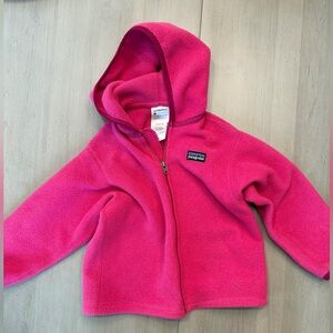 Pink Hooded Patagonia Fleece Jacket 3t GUC